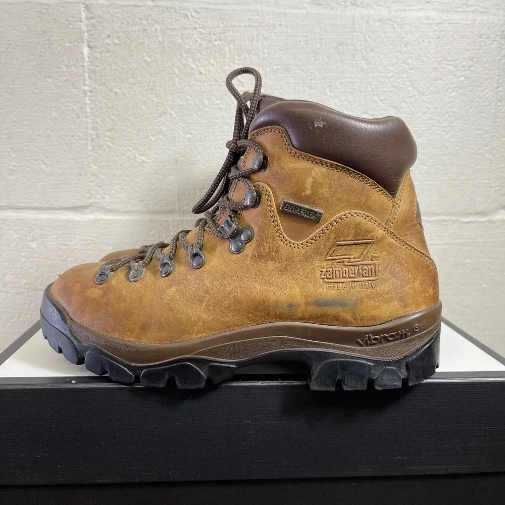Zamberlan Goretex‎ GTX Brown Leather Hiking Trekking Boots Lace up Men's 7 M